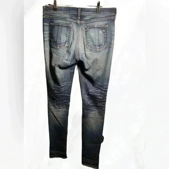 Rag and bone “skinny” Sheffield casual trendy distressed 5 pocket denim jean 27 - Picture 3 of 4